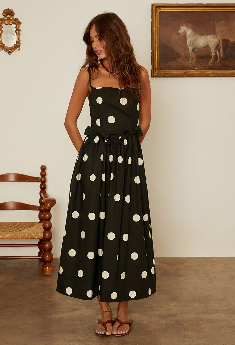 asceno black polka dot dress Autum Winter 25' Lookbook