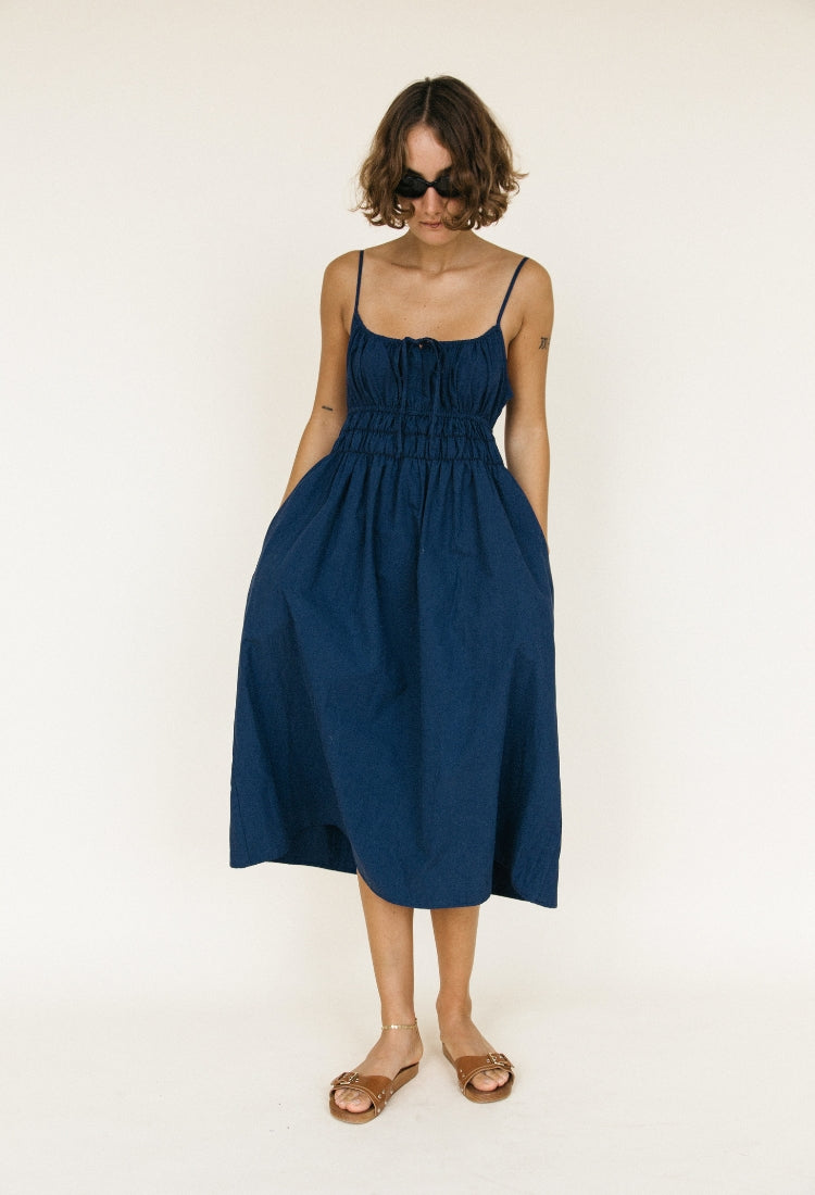 Ciao Lucia Gabriela Dress Navy Washed Cotton XL
