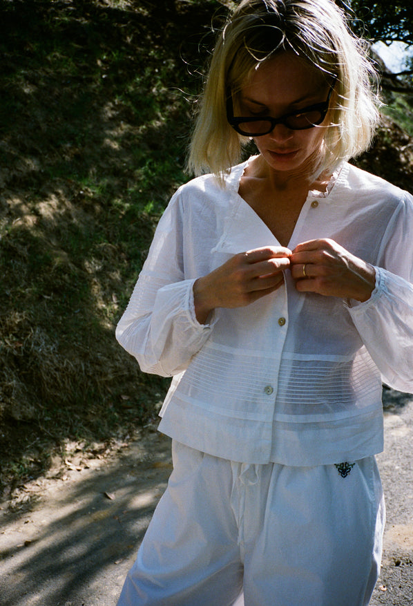 Aldina White Cotton Voile Top