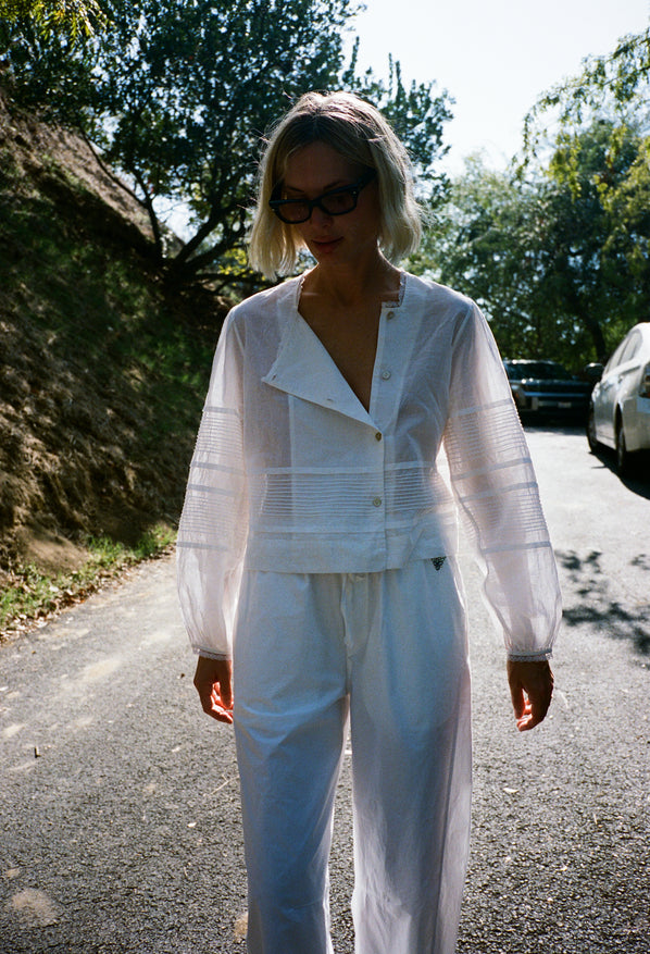 Aldina White Cotton Voile Top