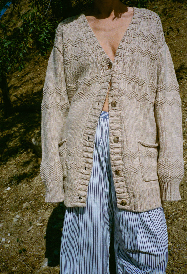 Marlyne Wheat Wool Cardigan