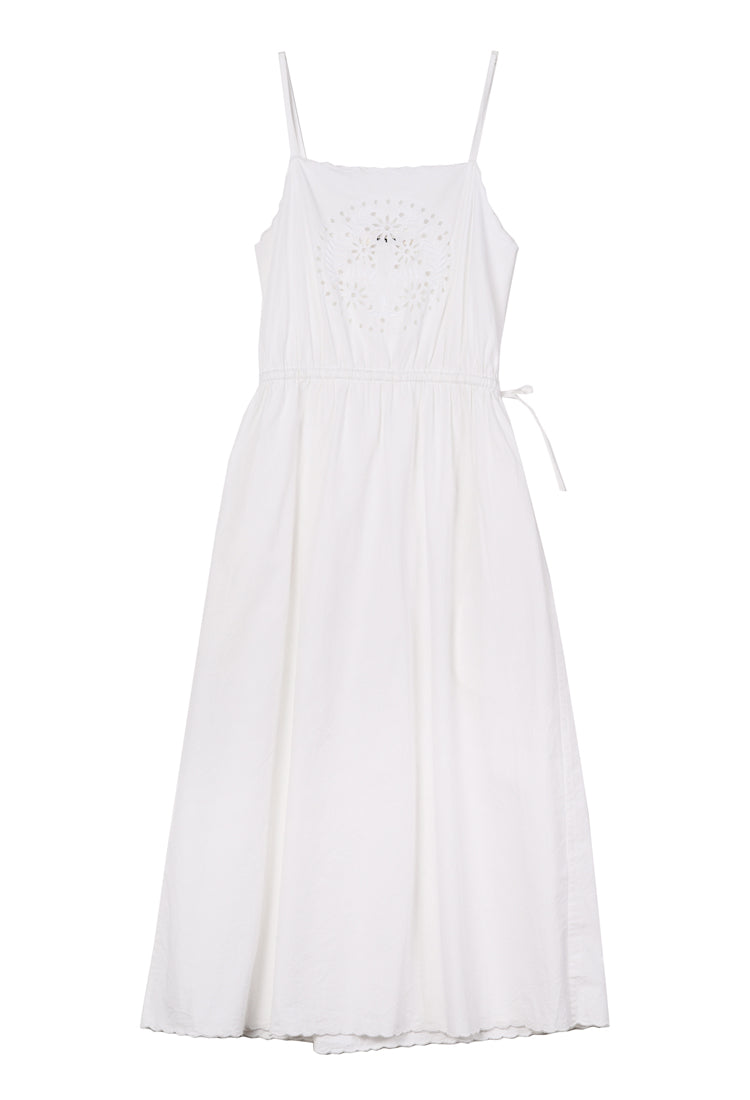 Celestine White Cotton Midi Dress