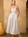 Austine White Embroidered Linen Dress