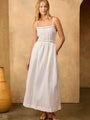 Austine White Embroidered Linen Dress