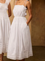 Petra White Embroidered Cotton Dress