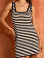 Domeka Navy Stripe Knit Dress