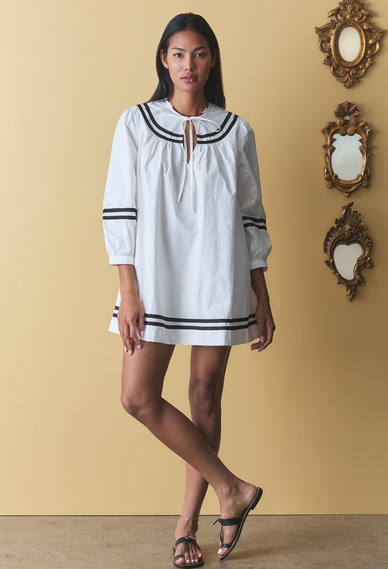 Palina White Cotton Dress