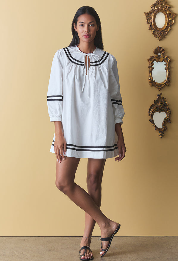 Palina White Cotton Dress