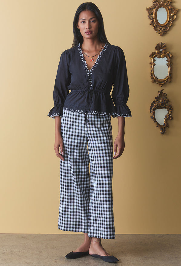 Renata Black Cotton Top