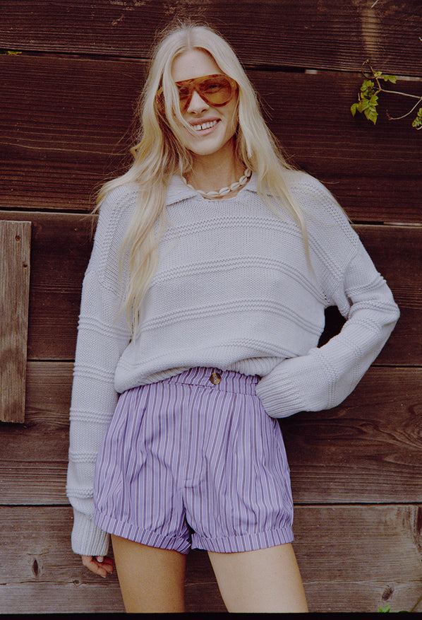 Mariko Stripe Shirting Short