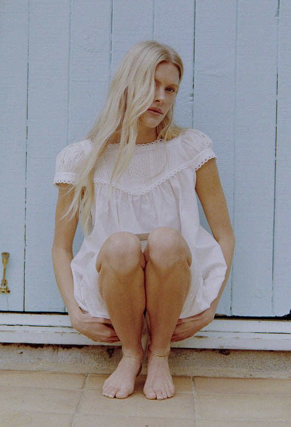 Brynn Ivory Cotton Poplin Dress
