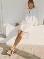 Jonita White Embroidered Cotton Dress