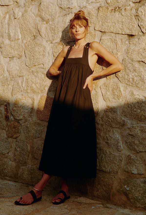 Laura Black Cotton Dress