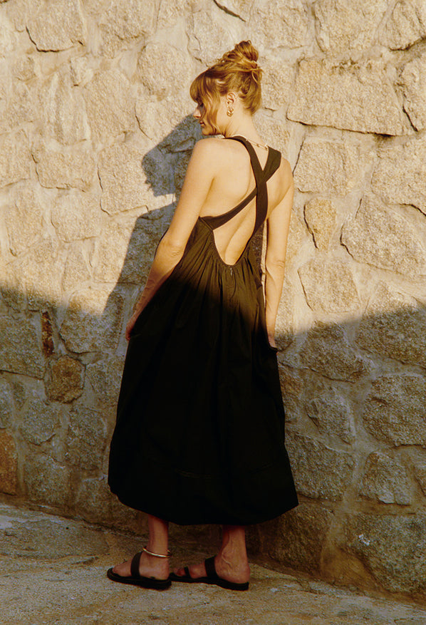 Laura Black Cotton Dress