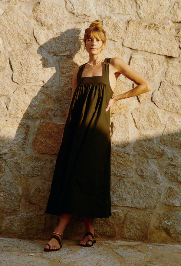 Laura Black Cotton Dress