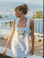 Edeme White Embroidered Linen Dress