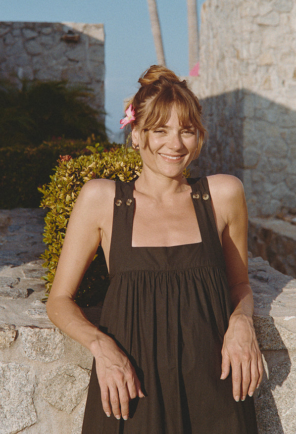 Laura Black Cotton Dress