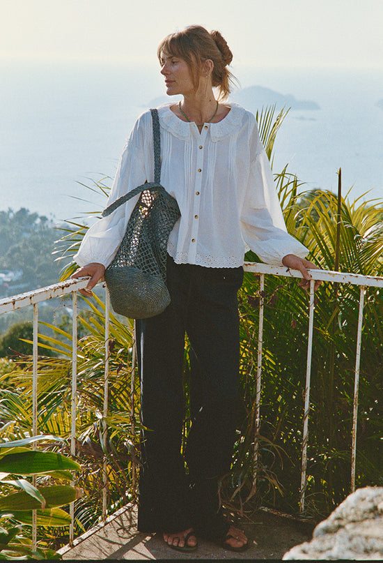 Anaia White Embroidered Cotton Top