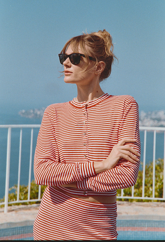 Hydra Red Stripe Cardigan