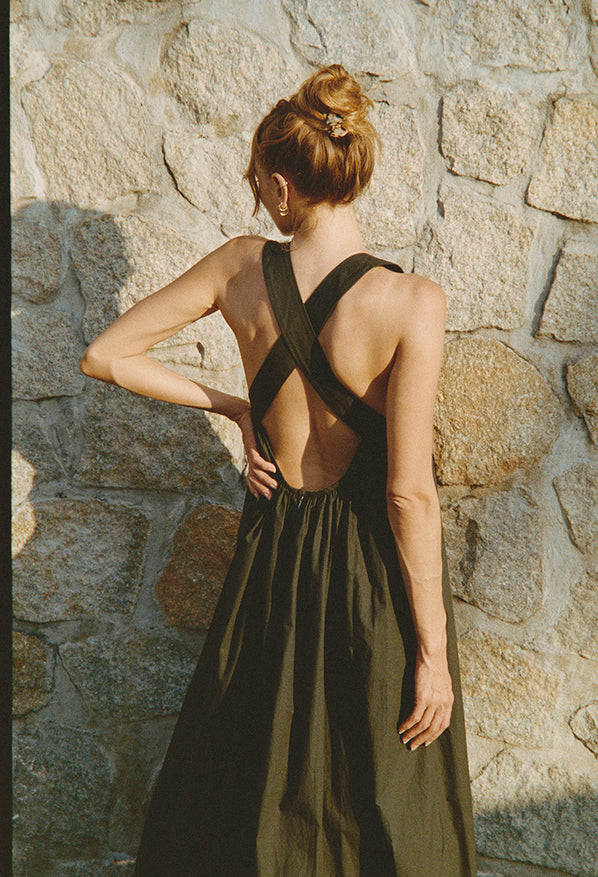 Laura Black Cotton Dress