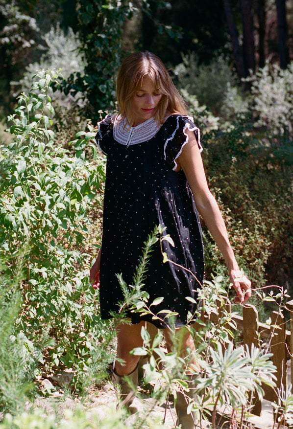 Ailon Black Cotton Voile Dress