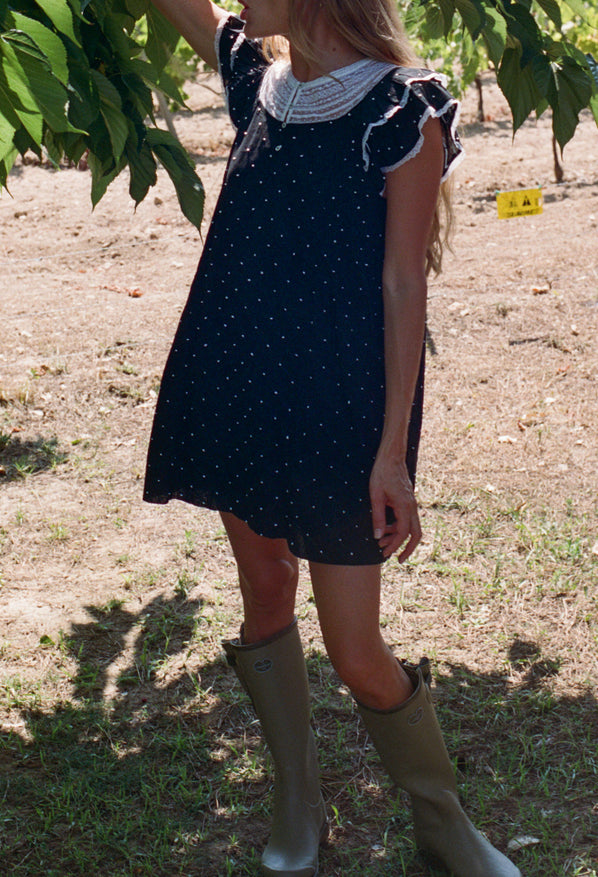 Ailon Black Cotton Voile Dress