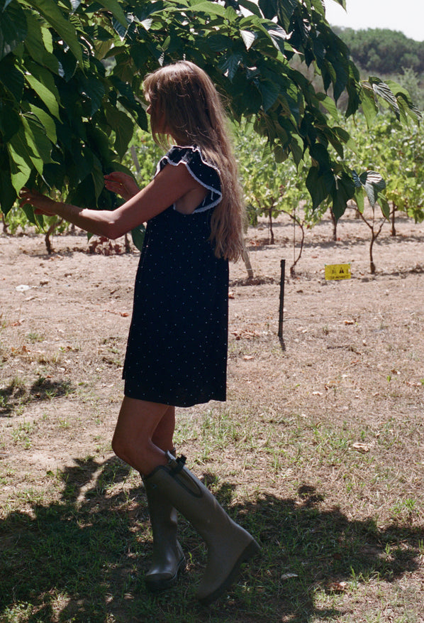 Ailon Black Cotton Voile Dress