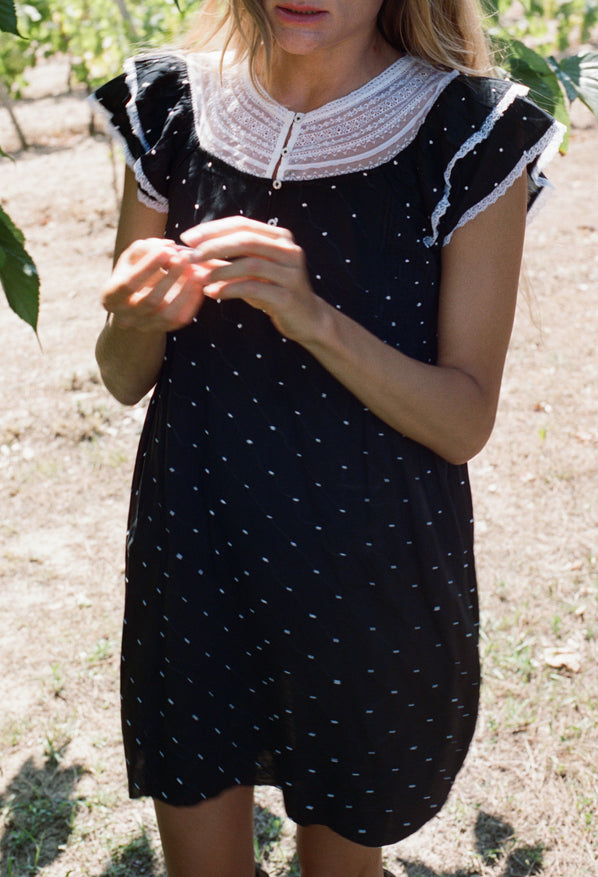 Ailon Black Cotton Voile Dress