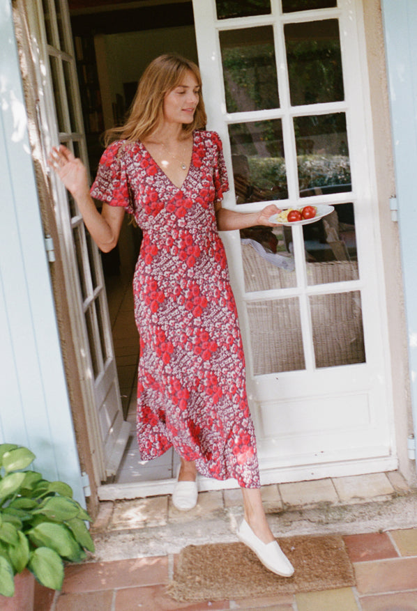 Lettie Poppy Silk Dress