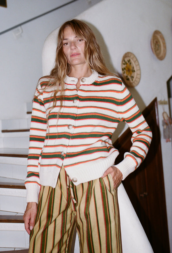 Lorene Venice Stripe Knit Cardigan