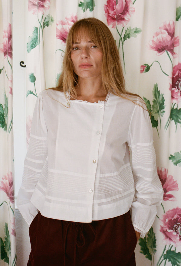 Aldina White Cotton Voile Top