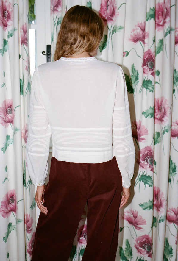 Aldina White Cotton Voile Top
