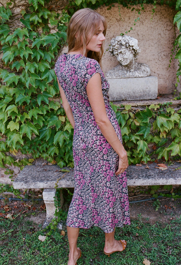 Kaira Violet Silk Dress