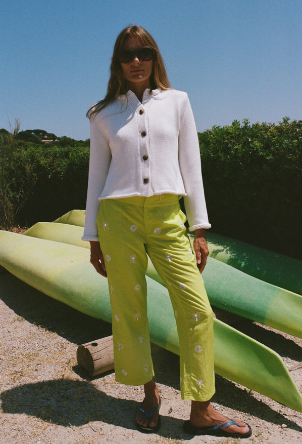Doris White Cotton Sweater