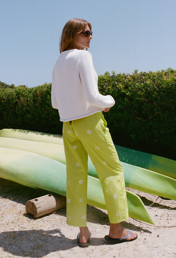 Doris White Cotton Sweater