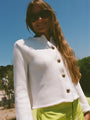 Doris White Cotton Sweater