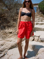 Neria Red Cotton Short