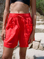 Neria Red Cotton Short