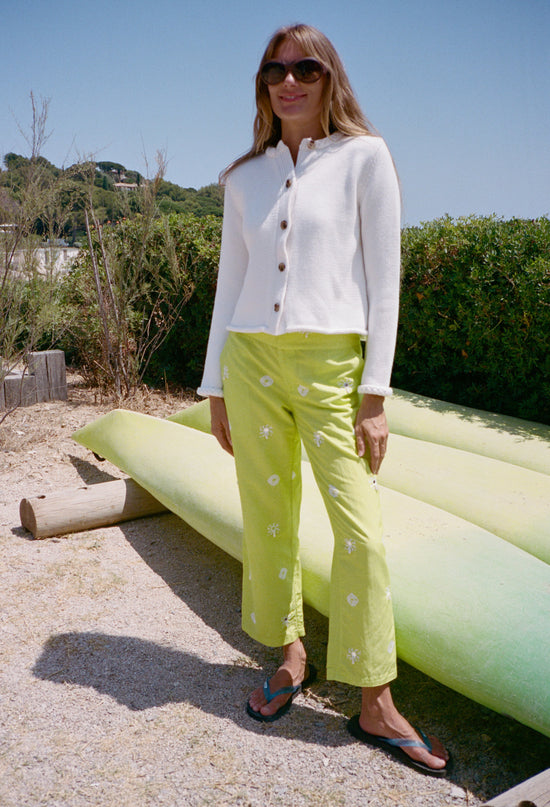 Doris White Cotton Sweater
