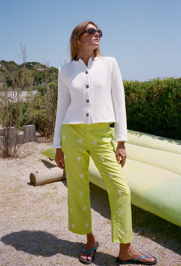Doris White Cotton Sweater