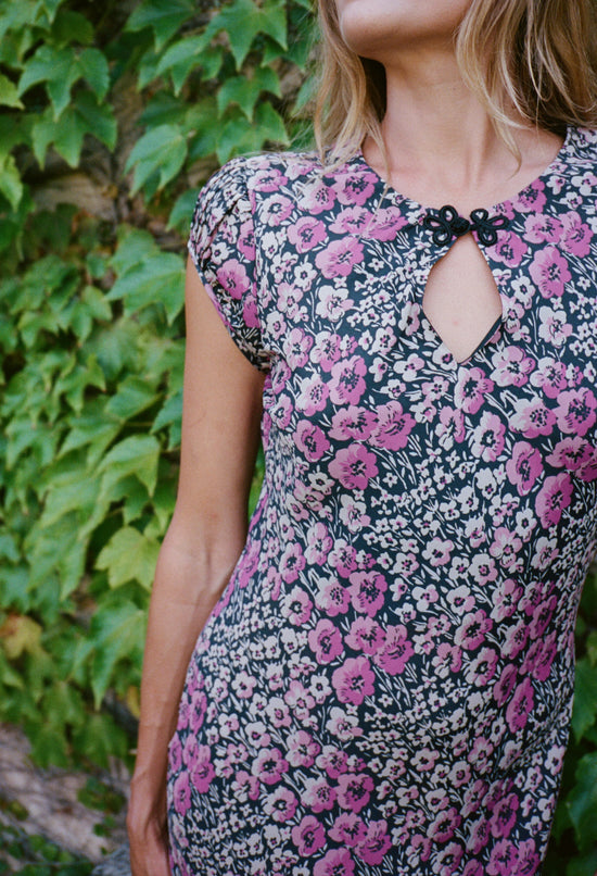 Kaira Violet Silk Dress
