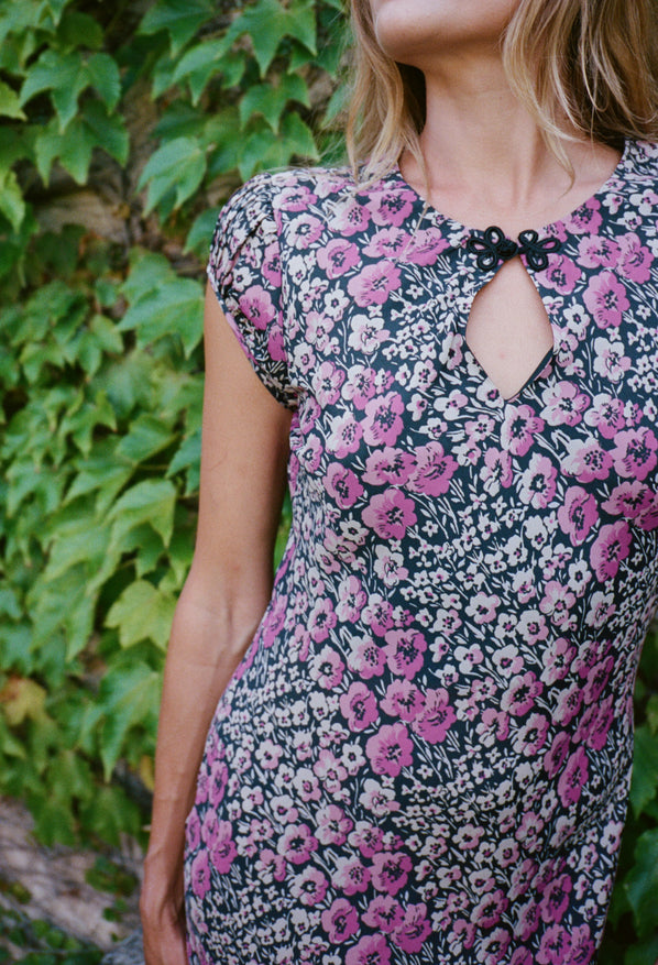 Kaira Violet Silk Dress