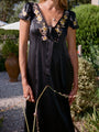 Elize Black Charmeuse Dress