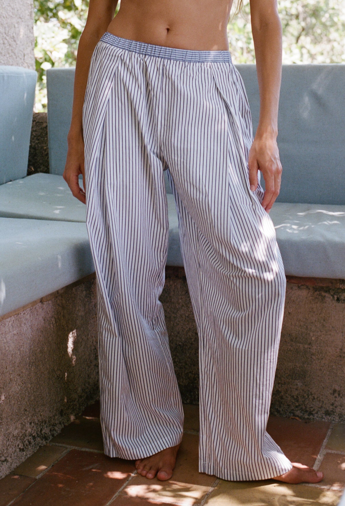 Kaila Stripe Cotton Poplin Pant
