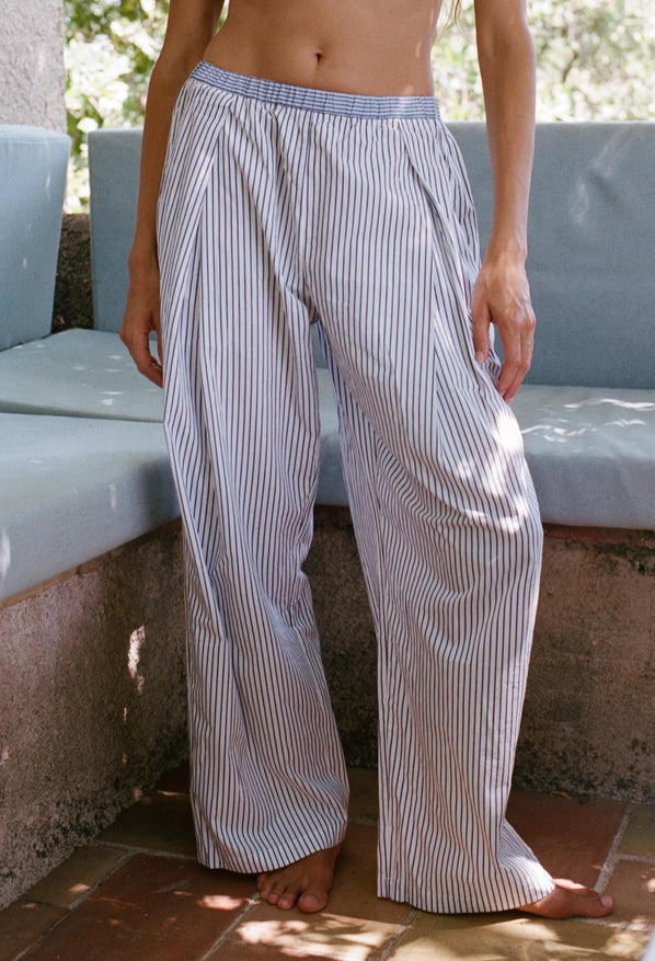 Kaila Stripe Cotton Poplin Pant