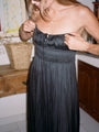 Gabriela Black Silky Satin Dress