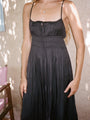 Gabriela Black Silky Satin Dress