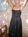 Gabriela Black Silky Satin Dress