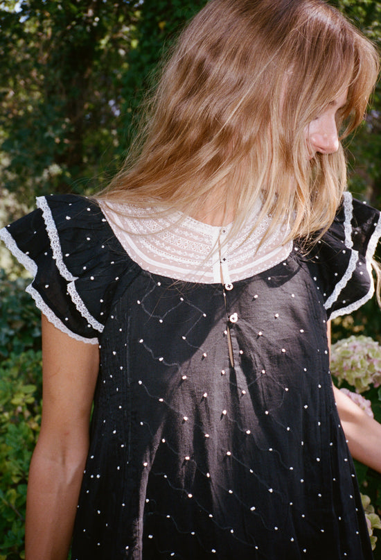 Ailon Black Cotton Voile Dress