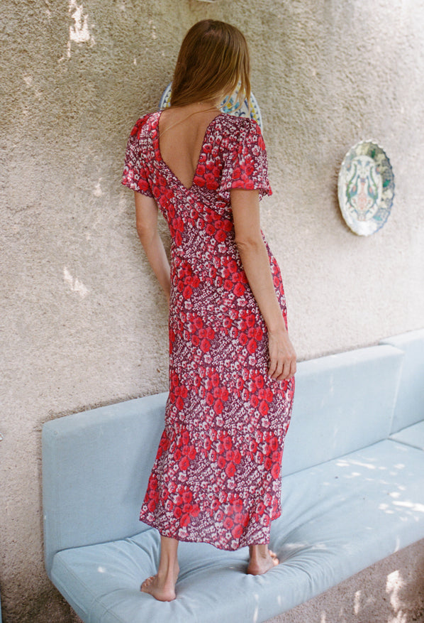 Lettie Poppy Silk Dress